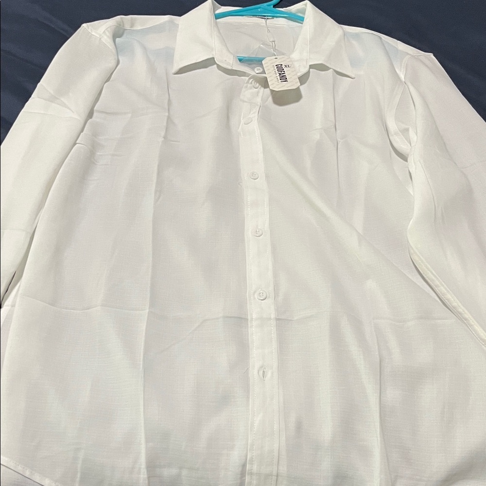 Coofandy White Men's Dress Shirt - Classic Button-Down XL NWT